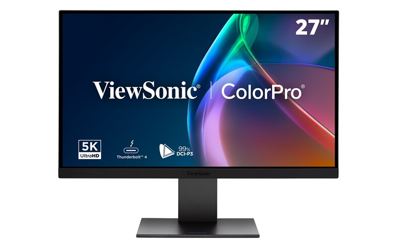 ViewSonic VP2788-5K čelně s označením ColorPro, 5K a Thunderbolt 4 na spodním rámečku